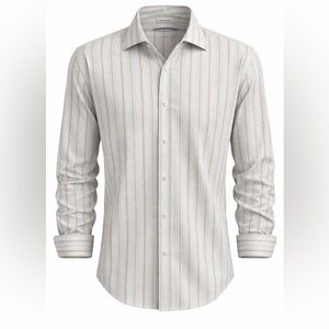 Banana republic slim fit men's striped button down short, 16-16.5 Italy